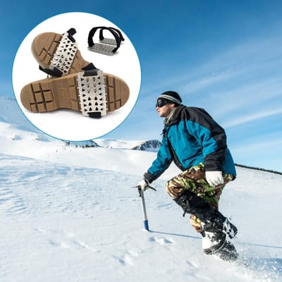 IJsklemmen Antislip IJstractie Klemmen 26 Spikes IJsklemmen Schoenen Laarzen Grips voor Buiten gray