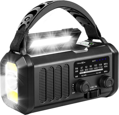 XSY 330 - Noodradio - 20000mAh PowerBank - Zonnepaneel - Leeslamp - Zwart