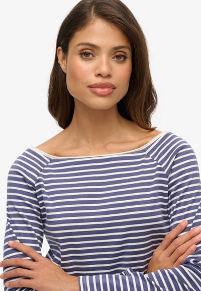 T-shirt met off-shoulder lange mouwen voor dames Superdry Bardot