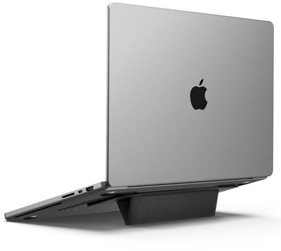 Spigen SlimFold Zelfklevende Laptopstandaard & Verhoger | Geschikt voor Laptop en MacBook tot 16 inch | Opvouwbaar | Ergonomisch Verstelbaar | Antislip | Zwart