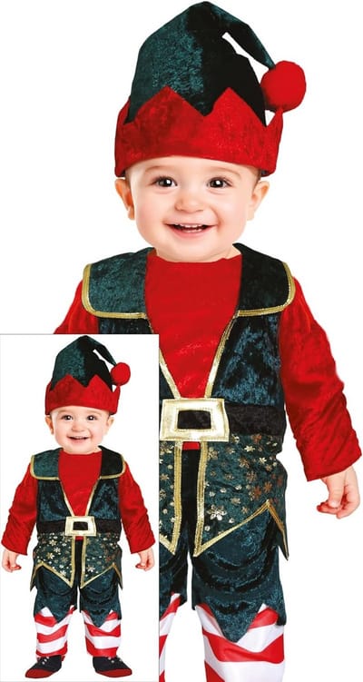 Schattig Baby Elf Kostuum Set - Vest, Muts en Broek voor Kerst en Feestjes