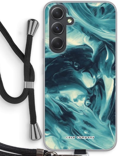 Case Company® - Hoesje met koord geschikt voor Samsung Galaxy A54 hoesje met Koord - Dreaming About Whales - Telefoonhoesje met Zwart Koord - Bescherming aan alle Kanten en Over de Schermrand