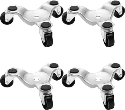 4-delige Meubelverplaatsingsdolly's – 3-wielig Staal Driehoekige Rollen (15,24 cm/6 inch) – 90,7 kg/200 lbs Draagcapaciteit