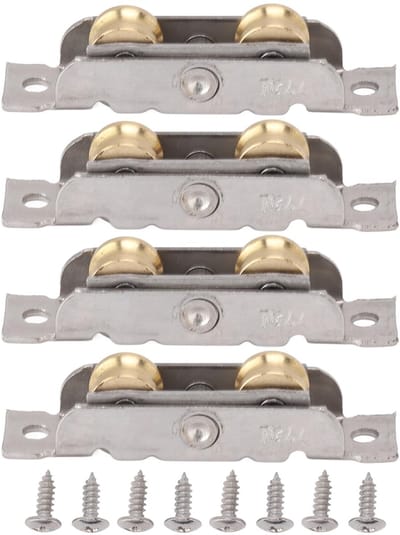 Allecto - Sliding Door Roller Set - 4PCS vervangende stalen wielen - Perfect voor glijdende deuren - Duurzaam en stevig - Eenvoudige installatie - ...