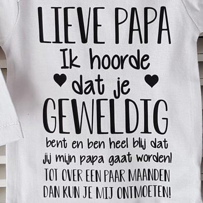 Keukenschort met grappige tekst bedrukt cadeau| katoenen Barbecueschort Keuken BBQ Schort Kookschort Kokschort  | Lieve papa Ik hoorde dat je geweldig bent worden | aankondiging bekendmaking zwangerschap cadeau voor de liefste aanstaande
