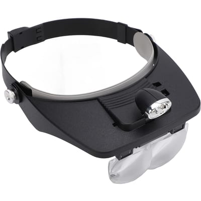 Hoofdband LED Vergrootglas 1.2X 1.8X 2.5X 3.5X 4 Lens 2 LED-lampen Verstelbare hoek Hoofdmontage