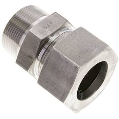 1 1/2'' NPT Buitendraad x 38S RVS Rechte Snijring Koppeling 315 Bar DIN 2353 - FL2S-MC-ST-112N-38-S