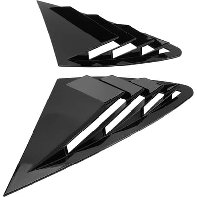 2 Pièces Cache Persienne de Fenêtre Latérale Arrière Gauche Droite Prise d'Air de Fenêtre Arrière Cache Persienne Remplacement pour GLC Coupé black