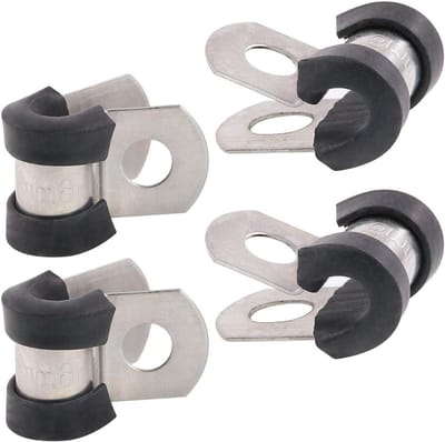 20 Stuks 1/4" (6mm) Kabelklemmen van Rubber en RVS voor Geïsoleerde en Geluidsdempende Toepassingen