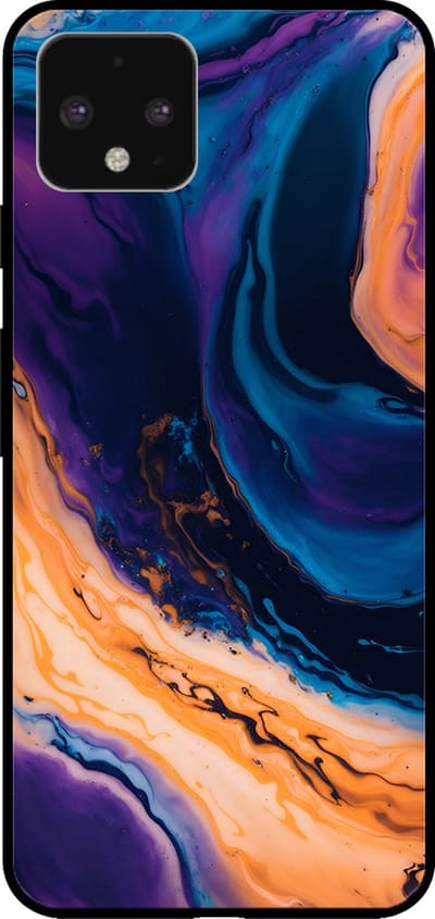 Smartphonica Telefoonhoesje voor Google Pixel 4 XL met marmer opdruk - TPU backcover case marble design - Blauw geschikt voor Google Pixel 4 XL
