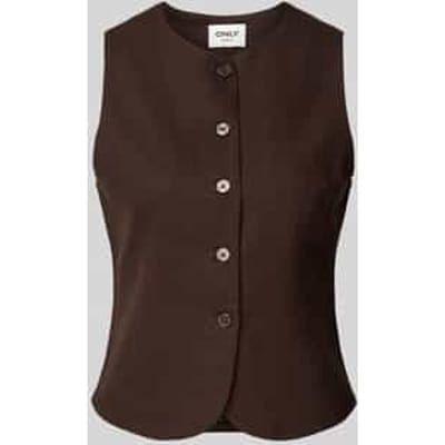 slim fit bodywarmer van mix van viscose en linnen model 'GOA'