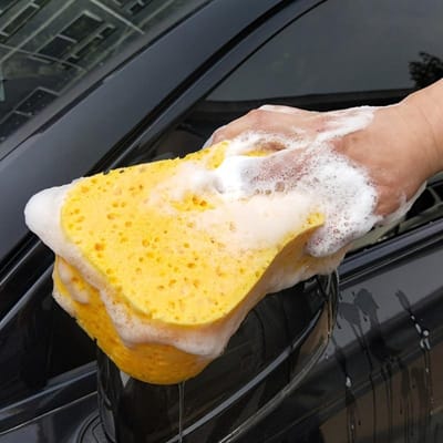 Hogedichtheid Autowas spons 8-vormig Geel Schoonmaakhulpmiddel voor Voertuigonderhoud Absorberende Spons Effectief Schuim en Gemakkelijke Opslag