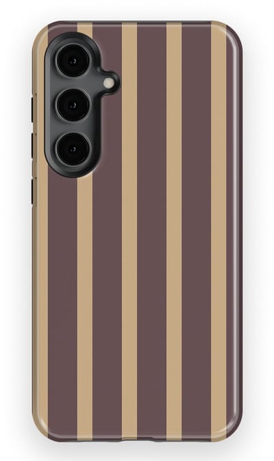 DripCase Gestreept Hoesje Samsung Galaxy S24 Plus | Backcover met Mag | Stripes Motief | Trendy Case Samsung Galaxy S24 Plus met Strepen Velvet Praline