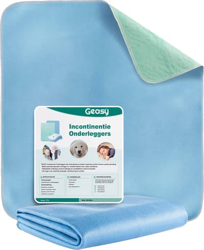 GEASY Wasbare Matrasbeschermer - Incontinentie Onderleggers - Matrasbeschermer 60x90 CM - Waterdicht - Blauw/Groen - Puppy Training Pads - Incontinentie Matrasbeschermer - Incontinentie onderleggers