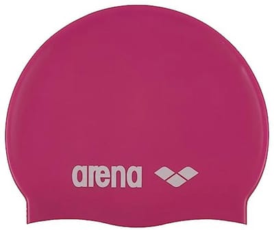 Wedstrijdbadmuts voor Kids - Unisex Silicone met Versterkte Rand - Fuxia-Wit - One Size