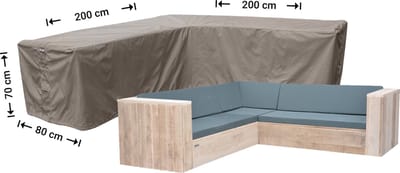 Raffles Covers beschermhoes loungeset / hoekbank (L-vorm) - 200 x 200 H: 70 cm - RHS200 - Hoes voor hoekbank met gelijke zijden - Beide zijden zijn even lang