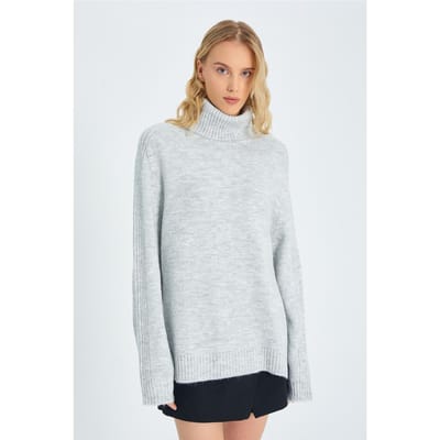 Losse Pas Turtleneck Gebreide Trui