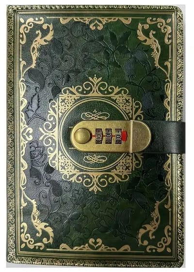 PolkaHome® A5 Notitieboek met Slot – Retro Wachtwoord Dagboek, Notebook, Notitieblok, Notitieboekje, Schrift, Schoolbenodigdheden (22x15 cm, 200 Pagina’s) Groen