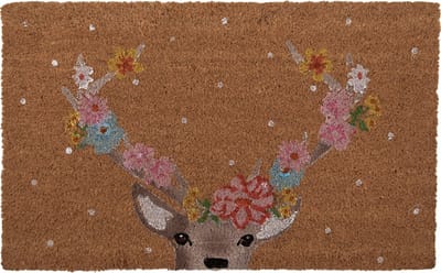Clayre & Eef Deurmat 75x45 cm Bruin Kokos Hert