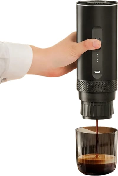House of Balance TravelBrew - Draagbare Espresso Maker - Draadloos & Oplaadbaar - 20 Bar - Geschikt voor Capsules & Gemalen Koffie - USB - 2-in-1