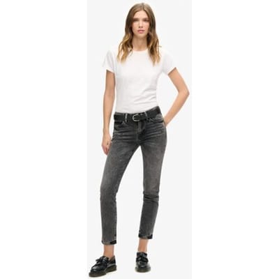 Superdry Slimfit Jeans met Middelhoge Taille Zwart Grootte: 26/32