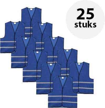 Veiligheidshesje - Veiligheidsvest - Kind - Blauw - 25 stuks