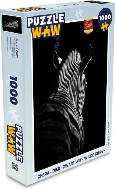 Puzzel Zebra - Dier - Zwart wit - Wilde dieren - Legpuzzel - Puzzel 1000 stukjes volwassenen