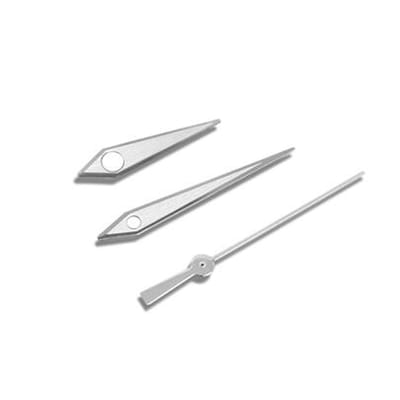 Dailygoods- Horloge Handen 3 Pins - NH35/NH36/4R/7S Compatibel - Zilveren/Blauwe Wijzers - Hoogwaardig Materiaal - Duurzaam en Slijtvast - Horlogewijzers