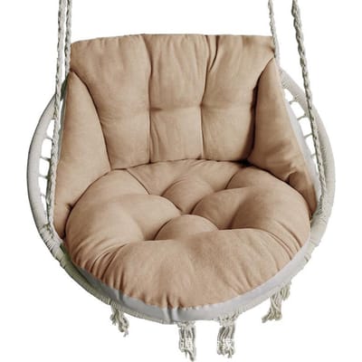 Coussin de siège suspendu 27,5 x 25,6 pouces, coussin de chaise épais et doux, adapté aux chaises à bascule de jardin et de balcon 65x70x50cm café