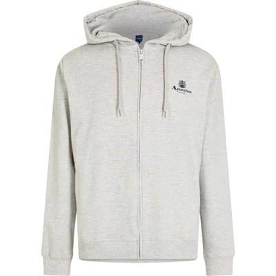 Aquascutum Heren Logo Regular Full Zip Hoodie (Grijze Melange)