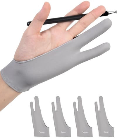 4 Pack Artist Gloves voor Tekeningen, 3-laags Palm Rejection Handschoenen voor Digitaal Teken Tablet, Geschikt voor iPad en Grafisch Ontwerp