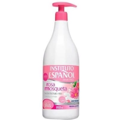 Lait corporel - Instituto Español - Rose musquée - 950 ml - Hydratant - Tous types de peau rose