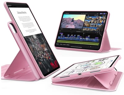 ESR Hoes Geschikt voor iPad Pro 11 (2024/2025) - Shift Book Case - Beschermhoes met Standaard - 9 Kijkhoeken - Sleep/Wake - Roze