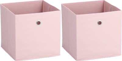 Zeller opbergmand/kastmand - 2x - 22 liter - lichtroze - 28 x 28 x 28 cm