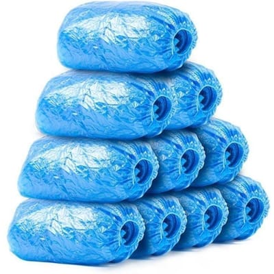 Draagbare Wegwerp Plastic Laarsbeschermer, Antislip, Slijtvast, Waterdicht, Modderbestendig, Regenbestendig Schoenenhoes 100pcs blauw