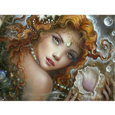 Diamant broderie 5D diamant peinture sirène Portrait 3D point de croix 20X30CM gray