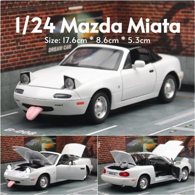 1/32 Mazda Mx-5 Miniature Moulé sous Pression Miata Roadster Modèle de Voiture Jouet Son & Lumière Portes Ouvrables Collection Cadeau Pour Enfants Garçon Enfant