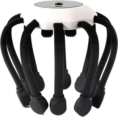 longziming -Hoofdmassage Kussen –zwart- Octopus Design – Volautomatische Multidimensionale Massage – Elektrische Trilling – Ontspannende Hoofdhuidbehandeling