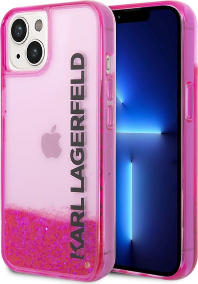 iPhone 14 Plus Backcase hoesje - Karl Lagerfeld - Effen Roze - Silicone