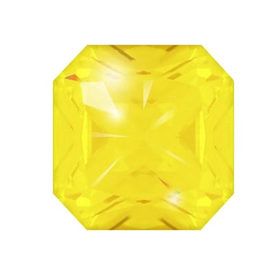 Quiges - Eligo Verwisselbaar Glas geslepen 10 mm Vierkant Zirkonia Geel voor Zilveren Ring - 10 mm - ER10S005
