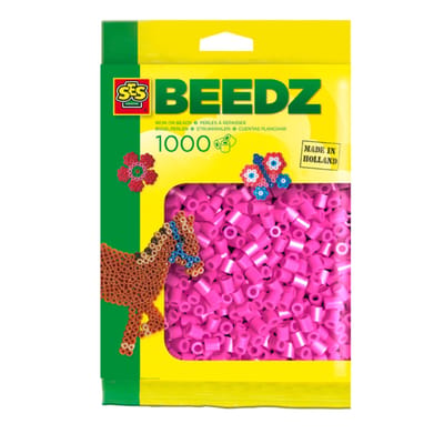 SES Creative - Beedz - Neon Roze - Strijkkralen - 1000 Stuks - PVC Vrij - Vanaf 5 Jaar