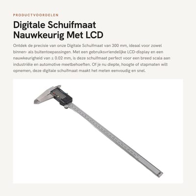 Dailygoods- Digitale Schuifmaat 300 mm - LCD Display - Aftekenhulp - Precisie Meting - Schuifmaat voor Binnen/Buiten - Opslagdoos inbegrepen