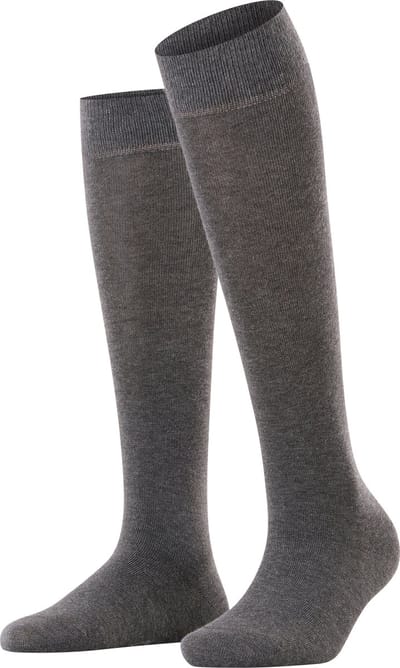 Esprit Basic Pure met comfort tailleband katoen kniekousen dames grijs - maat 35-38