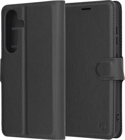 Hoesje geschikt voor Samsung Galaxy S25 - Techsuit Leather Folio Book Wallet Case - Zwart