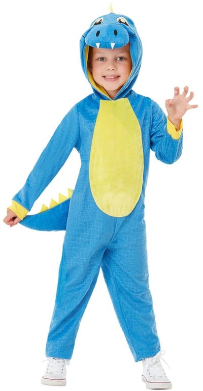 Smiffys - Toddler Dinosaur Kinder Kostuum - Kids tm 2 jaar - Blauw