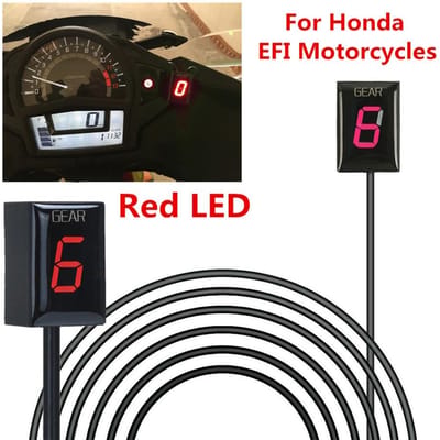 Professionele 1-6 niveau 6-versnellingsindicator rode LED voor Honda EFI-motorfietsen black