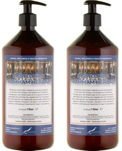 Bodylotion Hammam Herbal 1 Liter - met gratis pomp - set van 2 stuks