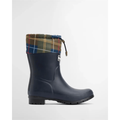Barbour Mowbray Mid Welly Regenlaarzen (Maat - 4, Kleur - Navy/Classic Tartan)