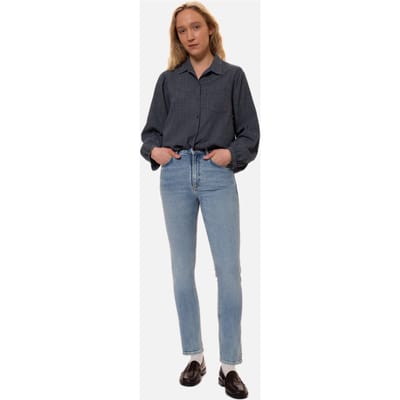 Nudie Jeans Mellow Mae Bluebird Blue Maat: W29L28 | Slim Jeans Outlet | Dames | Blauw