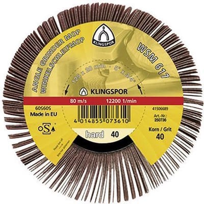 Haakse slijpmop WSM 617 125x20mm K 80 Klingspor